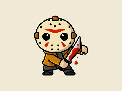 Jason by Alfrey Davilla | vaneltia on Dribbble Jason Voorhees Drawing, Jason Drawing, Chalk Markers Art, Horror Cartoon, Horror Drawing, Horror Tattoo, Horror Movie Art, Japanese Tattoo Art, Layered Svg