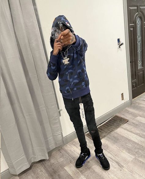 Bape Hoodie Men, Grunge Guy, Bape Outfits, Drip Fits, Bape Hoodie, Rapper Outfits, Drip Outfit Men, Gangsta Style, Black Men Fashion Swag