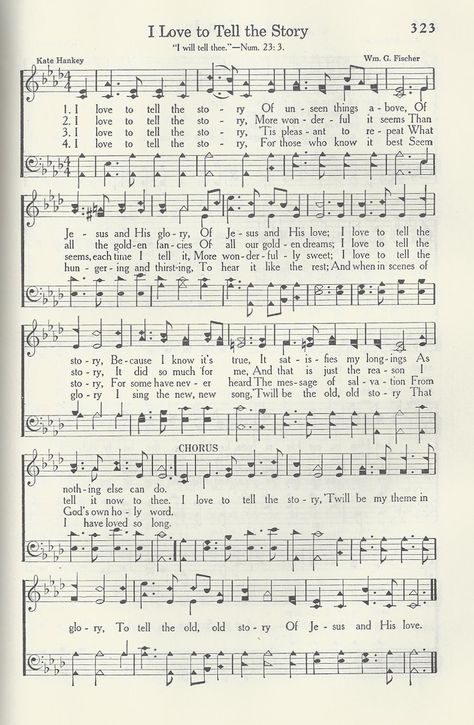 I Love To Tell The Story Hymn Lyrics, Gospel Song Lyrics, Story Lyrics, Christian Hymns, Hymns Of Praise, Hymn Sheet Music, Hymn Music, Church Songs, Hymns Lyrics