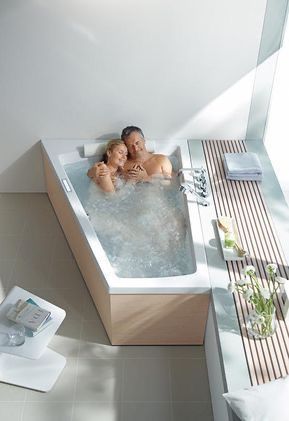 Two Person Bathtub, Double Bathtub, Bath Tub For Two, Tub For Two, Bathtub Ideas, Luxury Bathroom Vanity, Cottagecore Kitchen, Jacuzzi Bathtub, Jetted Bath Tubs