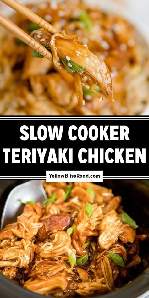 Crock Pot Teriyaki Chicken recipe has all the convenience of your favorite takeout that's easily made at home in your slow cooker. Teriyaki Chicken Crock Pot, Slow Cooker Teriyaki Chicken, Slow Cooker Teriyaki, Chicken Teriyaki Recipe, Easy Crockpot Dinners, Slow Cooker Dinner, Chicken Slow Cooker Recipes, Tasty Recipe, Crockpot Recipes Slow Cooker