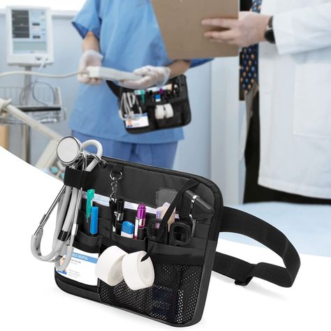 Damero Fanny Pack with Medical Gear Pockets, Nurse Waist Pouch Nurse Tool Belt with Tape Holder for Stethoscopes, Bandage Scissors and Other Medical Supplies, Black, Pink Stethoscope Holder, Nurse Tools, Nursing School Essential, Stethoscopes, Waist Pouch, Tool Belt, Nursing Study, School Essentials, Medical Supplies