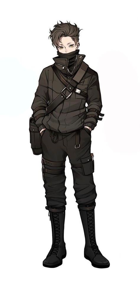 Character Outfit Design Male, Winged Human Character Design Male, Cool Outfits Drawings Male, Adventurerer Outfit, Cyberpunk Clothes Concept Art, Tactical Wear Drawing, Hero Outfit Ideas Male, Hero Outfits Male, Military Character Design Male