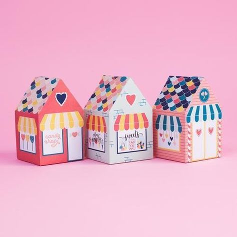 Candy Shop Ideas Design, Candy Box Design, Kids Package Design, House Packaging, Fancy Bakery, Printable Boxes, Paper Boy, Creative Box, Box Packaging Design