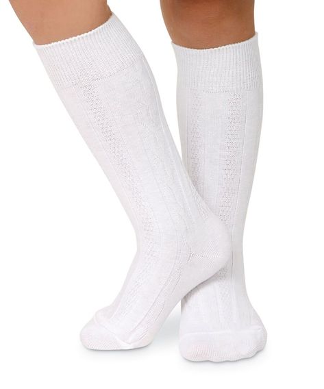 Baby Knee High Socks | Toddler Fashion Socks | Jefferies Socks White Knee Socks, White Knee High Socks, Cable Knit Socks, Baby Shoe Sizes, Toddler Socks, Lace Socks, High Knees, Dr Closet, White Socks