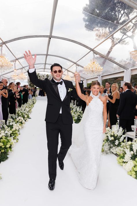 In what some have already dubbed this year’s royal wedding, #SofiaRichie and #Elliot Grainge exchanged vows at Hotel du Cap-Eden-Roc in Antibes on Saturday. The iconic hotel in the South of France was the perfect backdrop for the couple’s whirlwind wedding weekend. “It was a full-time job, but we had a great time,” Sofia says about planning her dream wedding. The bride wore a trio of dresses created by #Chanel. Sofia Richie And Elliot Grainge, Sofia Richie And Elliot, Sofia Richie Wedding, Elliot Grainge, Rehearsal Dinner Looks, Sophia Richie, The Afterparty, Vogue Wedding, Sofia Richie