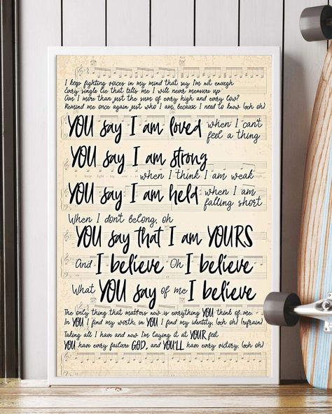 PRICES MAY VARY. Title: Mattata You Say Lyrics Portrait Poster Print (16" x 24"). Product Type: Categories > Wall Art > Posters & Prints Portrait Wall Art, Dorm Bedroom, Bedroom Studio, Song Lyric, Portrait Wall, Blank Walls, Gold Ink, Family Gifts, Special Gift