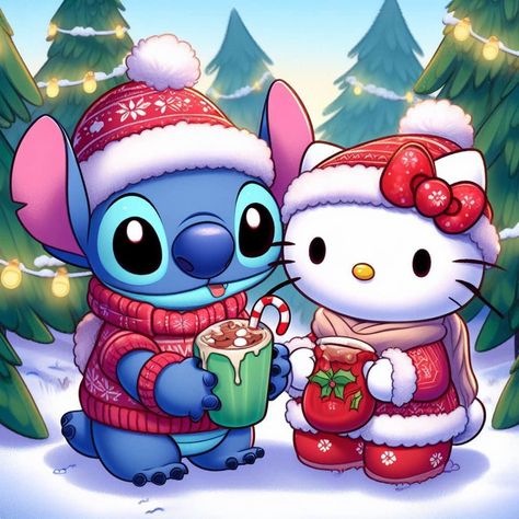 Stitch And Hello Kitty, Hello Kitty And Stitch, Stitch Hello Kitty, Disney Pokemon, Stitch Wallpapers, Lilo And Stitch Toys, Hello Kitty Halloween Wallpaper, Pink Hello Kitty Wallpaper Iphone, Christmas Wallpaper Iphone Cute