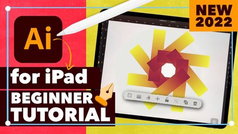 iPad Pro with Adobe Illustrator for iPad open Illustrator Ipad Tutorials, Adobe Illustrator Ipad Tutorial, Adobe Illustrator Tutorial Beginner, Adobe Illustrator Ipad, Illustrator Ipad, Ipad 2022, Surface Pattern Design Inspiration, Learn Hand Lettering, Ipad Tutorials