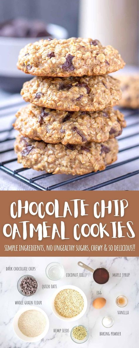 Healthy Choc Chip Oatmeal Cookies, Healthier Oatmeal Chocolate Chip Cookies, Low Calorie Oatmeal Chocolate Chip Cookies, Sugar Free Oatmeal Chocolate Chip Cookie, Oat Chocolate Chip Cookies Healthy, Oat Choc Chip Cookies, Oatmeal Dark Chocolate Chip Cookies, High Fiber Oatmeal Cookies, Oatmeal Cookies Recipes Healthy