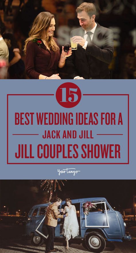 15 Best Wedding Ideas For A Jack And Jill Couples Wedding Shower | YourTango Couples Wedding Shower Themes, Couples Wedding Shower Games, Couples Shower Decorations, Couples Shower Gifts, Couples Shower Themes, Hops Wedding, Wedding Shower Ideas, Wedding Shower Brunch, Wedding Shower Cakes