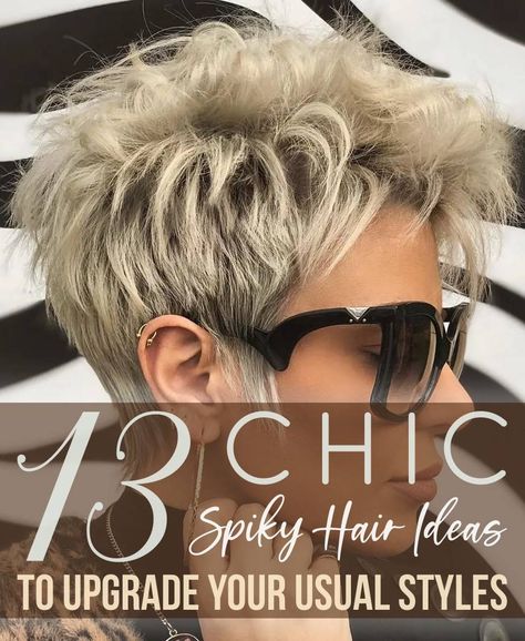 How To Add Texture To Short Bob, Spiky Pixie Haircut Spikes 2024, Short Flippy Hairstyles, Flippy Hairstyles, Ladies Short Hair, Spiky Haircut, Shaggy Haircut, Haircut 90s, Spikey Hair