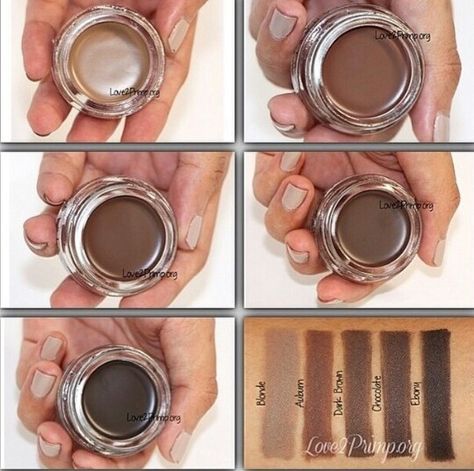 Anastasia Beverly Hills Dip Brow swatches. Dip Brow, Eyebrow Makeup Tips, Dramatic Makeup, Photo Love, Favorite Makeup Products, Brow Pomade, Makeup Swatches, Dipbrow, Tone Hair