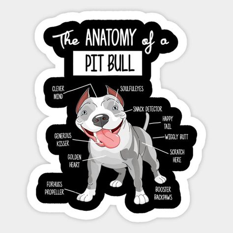 Anatomy Of A Pitbull T-shirt Dog Lover Tee - Dog Dog Day National Dog Day Dog Lov - Sticker | TeePublic Veterinary Science, National Dog Day, Pitbull Shirts, Dog Day, Happy Tails, Dog Stickers, Dog Dog, Follow You, Shirt Ideas