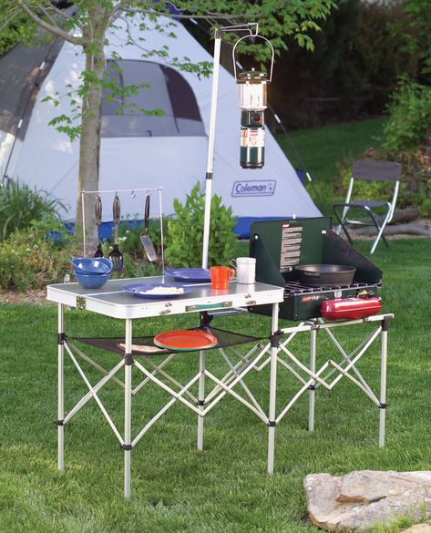 Amazon.com : Coleman Pack-Away Kitchen : Camping Tables : Sports & Outdoors Fancy Camping, Portable Camp Kitchen, Hippy Life, Vehicle Camping, Camping Cornwall, Coleman Camping Stove, Summer Cookout, Camping Kitchen, Portable Kitchen