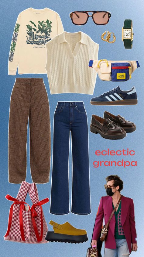 Eclectic grandpa outfit inspiration harry styles Grandpa Outfit, Harry Styles, Women's Clothing, Collage