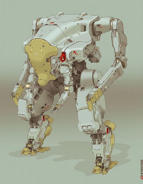 ArtStation - Heavy, Brian Sum Brian Sum, Arte Ninja, Mech Design, Mecha Design, Mecha Robot, Cool Robots, Arte Cyberpunk, Robot Concept, Power Armor