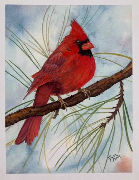 "Watercolor reproduction note cards based on Beverly Dyer's original painting \"Cardinal.\" Box of 8 cards with bright white envelopes, come in an acetate box. Perfect for any occasion or gift. Blank inside. Follow me for a daily dose of art and haiku on the Art Prescription www.artprescription.com Thank you for visiting my shop. Cheers, Beverly @artprescription" Cardinal Paintings, Cardinal Drawing, Cardinal Birds Art, Winter Cardinals, Cardinal Watercolor, Cardinal Tattoos, Idea Paint, Bird Painting Acrylic, Cardinal Painting