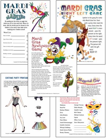 Printable Mardi Gras Party Games Mardi Gras Party Games, Mardi Gras Games, Mardi Gras Activities, Fat Tuesday Party, Madi Gras, Mardi Gras Crafts, Mardi Gra, Mardi Gras Food, Activity Director