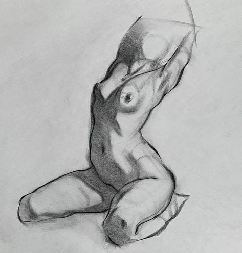 Ripping Open Chest Drawing, Human Anatomy Art Sketches, Nude Drawing References Female Pose, Nude References For Art, Richard Smitheman, Quick Sketch Ideas, Nude Sketch Art, Woman Drawing Body Sketches, Figure Study Drawing