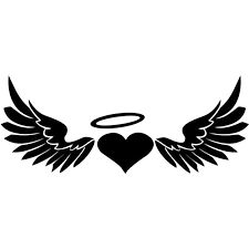 15*5.9cm Heart Angel Wings Window Vinyl Decal Sticker Beautiful Car Accessories Motorcycle Helmet Car Styling Car Sticker|Car Stickers| - AliExpress Angel Wings Decal, Heart Pic, Angel Wings Halo, Halo Tattoo, Angel Wings Painting, Angel Wings Drawing, Wings Drawing, Tattoo Collection, Celtic Tattoos