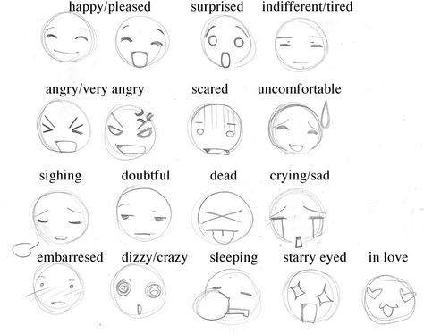 Facial Expressions Drawing Reference, Expressions Drawing Reference, Angry Anime Face, Chibi Expressions, Surprised Face, Expressions Drawing, Expression References, Facial Expressions Drawing, Chibi Reference