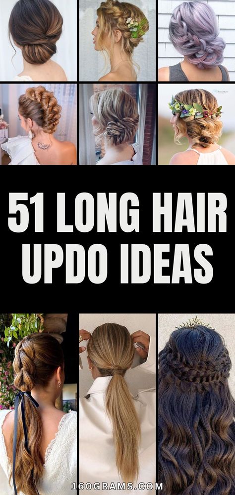 Save this pin for stunning updo styles to turn heads! From elegant braids to glamorous buns, these long hair updos are perfect for any occasion. #HairInspiration #UpdoStyles #FashionBlog Braided Updos For Long Hair Wedding, Best Updos For Long Hair, Pretty Updos For Medium Hair, Up Dos For Long Hair, Elegant Updos For Long Hair, Hair Updo Ideas, Hair Updos For Long Hair, Long Updo, Long Hair Updos