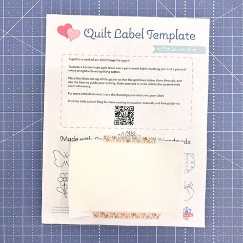 How to Make a Quilt Label (Plus a free template!) Quilt Labels How To Make, Charm Pack Patterns, Beginner Quilting Projects, Cross Stitch Beginner, Make A Quilt, Vintage Cross Stitch Pattern, Quilt Labels, Quilt Binding, Diy Quilt