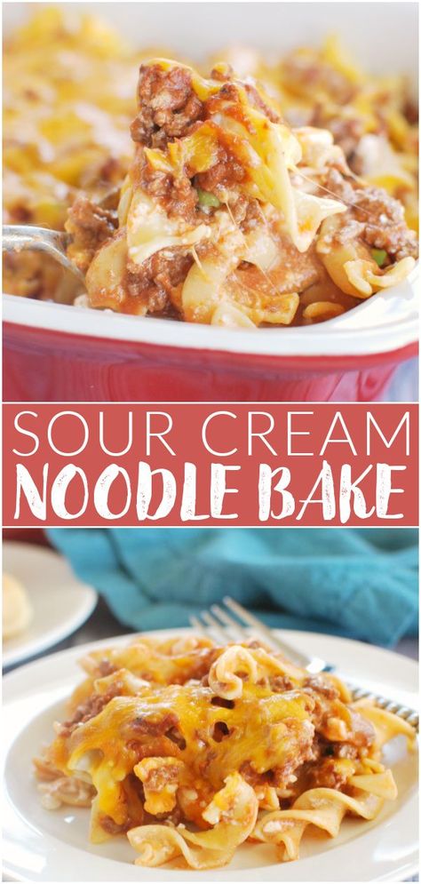 Beef Casseroles Dinners, Sour Cream Noodle Bake, Noodle Bake, Best Freezer Meals, Dinner Casserole Recipes, Sour Cream Recipes, Beef Casserole, Pasta Bake, Noodle Dishes