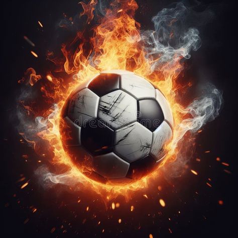 Fiery Soccer Ball in Dynamic Flames royalty free stock photo Sports Theme, Vector Pattern, Soccer Ball, Clothing Brand, Stock Illustration, Close Up, Royalty Free Stock Photos, Royalty, Royalty Free