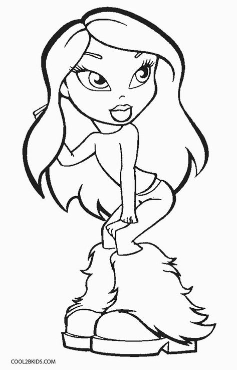 Free Printable Bratz Coloring Pages For Kids Y2k Drawing Template, Brats Coloring Pages Free, Brats Doll Coloring Pages, Y2k Coloring Pages Bratz, Bratz Doll Coloring Pages, Cartoon Coloring Pages For Grown Ups, People Coloring Pages For Grown Ups, Cartoon Coloring Pages 90s, Bratz Cartoon Art