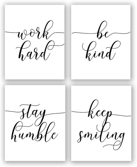 Smiling Art, Wall Phrases, Wall Art For Office, Art For Office, Study Decor, Inspirational Quotes Wall Art, Wall Decor Quotes, Teen Room Decor, Stay Humble