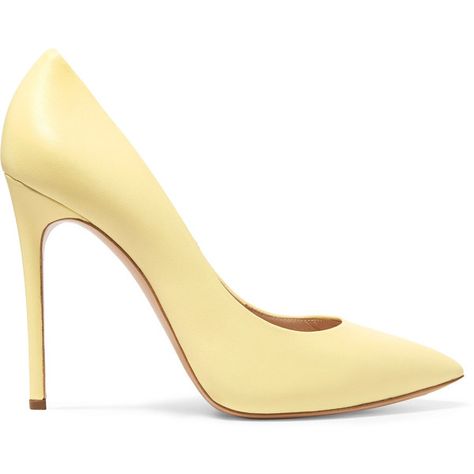 Casadei Minorca leather pumps (€220) ❤ liked on Polyvore featuring shoes, pumps, pastel yellow, leather shoes, yellow high heel pumps, leather pumps, high heel pumps and pointed toe pumps Pastel Yellow Heels, Pastel Yellow Shoes, Pastel Heels, Heels Yellow, Yellow High Heels, Yellow Pumps, Heels Aesthetic, Yellow Pastel, Shoes Yellow