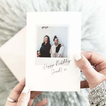 Photo Collage Card Ideas, Writing On Polaroids, Photo Birthday Card Ideas, Polaroid Card, Instax Frame, Happy Birthday Photo, Mini Polaroid, Card Design Handmade, Style Birthday