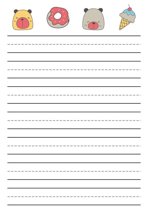 4 Lines For Writing English, Handwriting Paper Printable, Handwriting Paper Template, Primary Writing Paper, Writing Worksheets Kindergarten, Handwriting Template, October Writing, Paper Template Free, Free Writing Paper