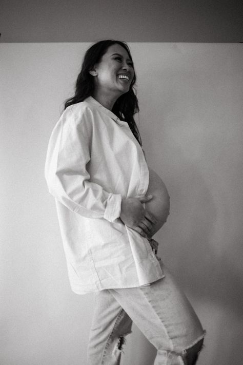 White Button Up, White Button Down, Maternity Session, White