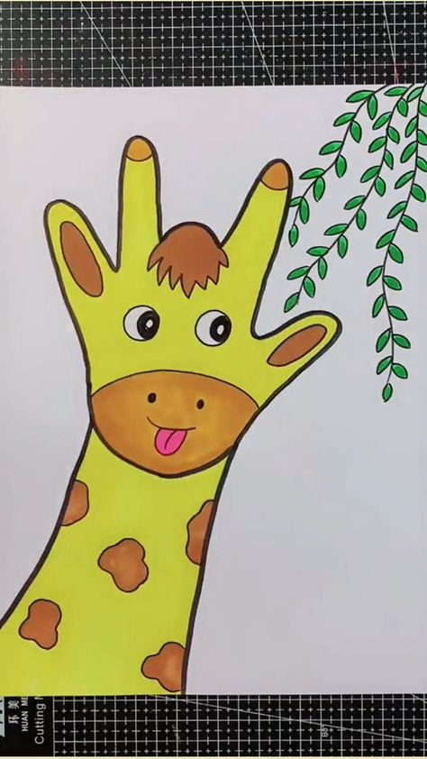 How To Draw Giraffe Step By Step - Learn How to Draw in 2022 | Hand art kids, Hand art drawing, Easy doodle art Easy Giraffe Drawing, Draw Giraffe, Hand Art Projects, Scenery Drawing For Kids, Giraffe Drawing, Hand Art Kids, Easy Art For Kids, Easy Doodle