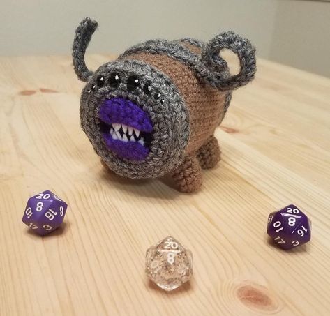 Get the Dungeons & Dragons crochet amigurumi pattern #crochet #dungeonsanddragons Mimic Crochet Pattern, Httyd Crochet Pattern, Dungeons And Dragons Crochet Patterns, Oddity Crochet, Dnd Amigurumi, Crochet Dungeons And Dragons, Crochet Mimic, Dungeons And Dragons Crochet, Dnd Crochet Patterns