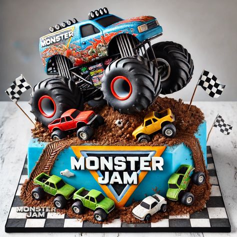 Monster-Jam-Birthday-Cake-Images-.webp 1.024×1.024 Pixel Monster Jam Birthday Cake Ideas, Monster Jam Birthday Cake, 50th Birthday Cake Designs, Monster Jam Cake, Monster Truck Birthday Cake, Wedding Cake Gift, Birth Cakes, Birthday Cake Images, Monster Jam Birthday