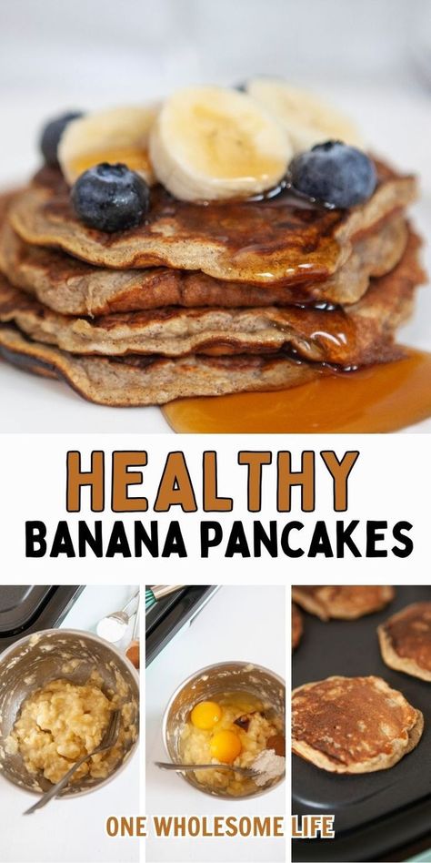 banana pancakes on a white plate. Easy Banana Pancake Recipe, Healthy Banana Pancakes, Banana Pancake Recipe, Easy Banana Pancakes, Banana Pancake, Healthy Pancake Recipes, Banana Pancakes Recipe, Easy Brunch Recipes, Pancake Recipe Easy