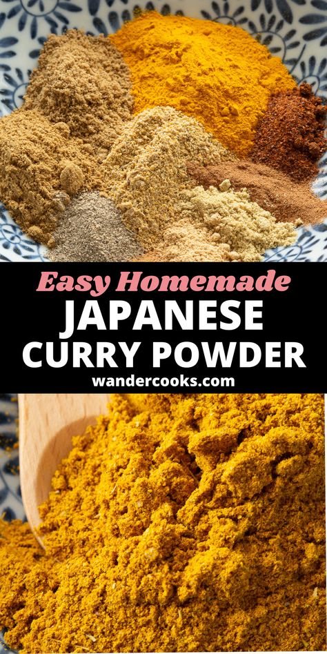 Korean Curry Powder Recipe, Japanese Curry Powder, Curry Seasoning Spice Mixes, Spice Mixes Make Your Own, Japanese 7 Spice Recipe, Japanese Curry Powder Recipe, Curry Powder Recipes, Homemade Japanese Curry, Curry Spice Blend