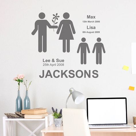 Personalised Family Wall Sticker Personalized Family Wall Art, Tattoo Wall Art, Christmas Wall Stickers, Christmas Window Stickers, Family Flowers, Christmas Chalkboard, Family Wall Art, Wall Tattoo, Mirror Stickers