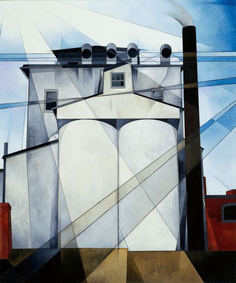 Charles Demuth. My Egypt (1927, Whitney Museum of American Art). Charles Sheeler, Joseph Stella, Charles Demuth, Richard Diebenkorn, American Legend, Edward Hopper, Whitney Museum, Building Art, Cubism