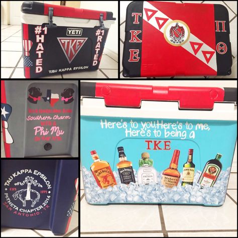 TKE/Phi Mu cooler Tke Cooler Ideas, Tke Fraternity Coolers, Tke Cooler, Cooler Formal, Mountain Weekend Cooler, Fraternity Cooler, Phi Kappa Tau, Formal Cooler Ideas, Tau Kappa Epsilon