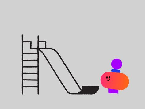 Slide by Emanuele Colombo - Dribbble #design #illustration #gif Motion Design Illustration, Sliding Animation, Slide Illustration, Slide Animation, Illustration Gif, 2d Character Animation, Dribbble Design, Creativity Ideas, Animation Stop Motion