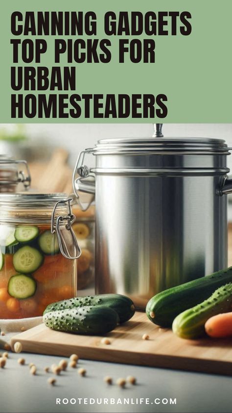 Discover the best gadgets for canning that every small-space gardener needs. Extend the life of your harvest and enjoy it year-round High Acid Foods, Canning Tools, Canning Rack, Canning Jar Labels, Canning Process, Low Acid Recipes, Gadgets For Home, Canning Labels, Pressure Canner