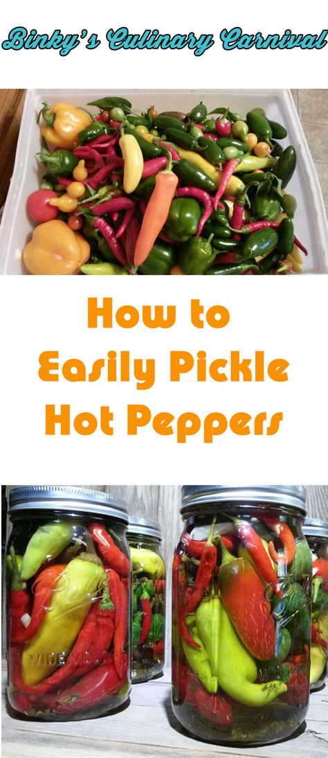 It is easier than you think to pickle peppers so you can enjoy them all year long! Pickle Hot Peppers, How To Pickle Peppers, Canning Hot Peppers, Pickled Pepper Recipe, Canning Peppers, Pickled Hot Peppers, Pickled Peppers, Canning Pickles, Pickled Veggies