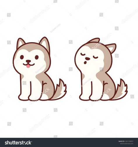 Cute cartoon husky puppy sitting and howling. Adorable little dog drawing, isolated vector illustration. #Ad , #Ad, #puppy#sitting#howling#Cute Husky Drawing Cartoon, Cartoon Husky, Puppy Kawaii, Puppy Drawing Easy, Husky Drawing, Cute Husky Puppies, Cute Dog Drawing, Cartoon Drawings Of People, Kawaii Clipart