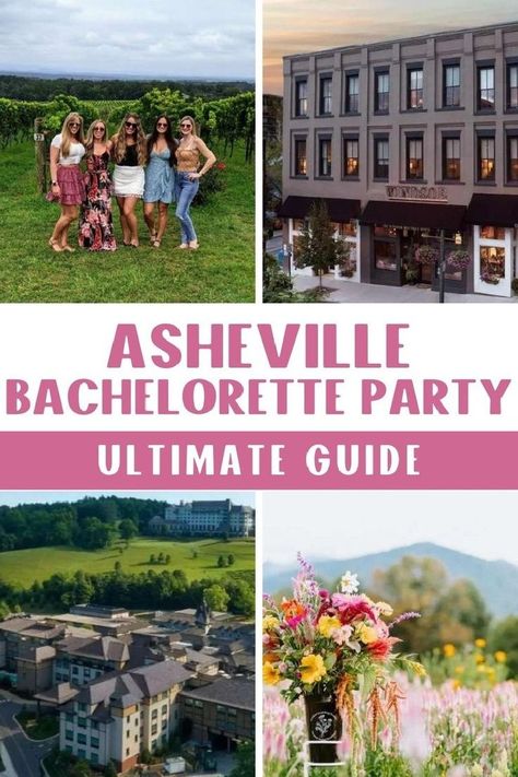 Need Asheville bachelorette party ideas? From mountain views to top food spots, Asheville, North Carolina, has everything. Insider tips from Brooke Williams and Devyn Turner make planning the best bachelorette party in Asheville, NC, easy. Explore this guide for the best Asheville bachelorette party theme ideas and create lasting memories! | Modern MOH Bachelorette Road Trip, Asheville Bachelorette Party, Bachelorette Party Trip Ideas, 2023 Bachelorette, Bachelorette Party Places, Asheville Bachelorette, Bachelorette Party Budget, Bridal Shower Planning Checklist, Bachelorette Party Trip