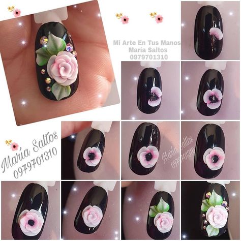 Bridal Nails Designs, Quick Nail Art, 3d Nail Art Designs, Nail Art Designs Images, Minimal Nails Art, 3d Flower Nails, Bridal Nail Art, Art Deco Nails, Rose Nail Art